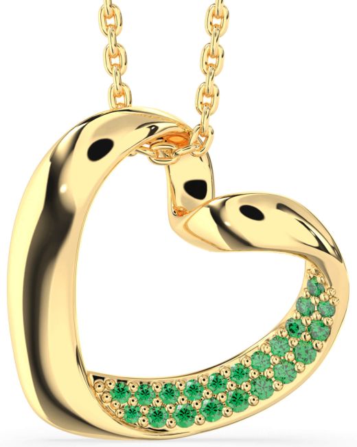 Emerald Gold Heart Necklace