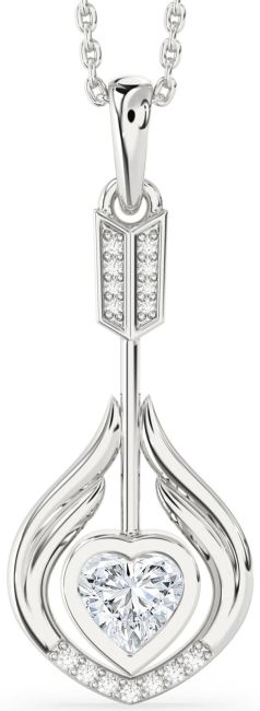 Large Diamond White Gold Heart Necklace