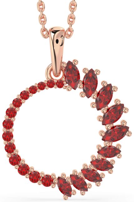Ruby Rose Gold Circle Necklace