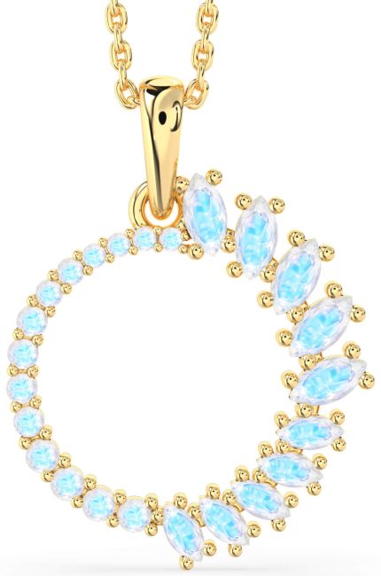 Moonstone Gold Circle Necklace