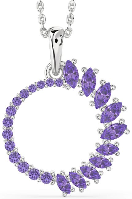 Alexandrite Silver Circle Necklace