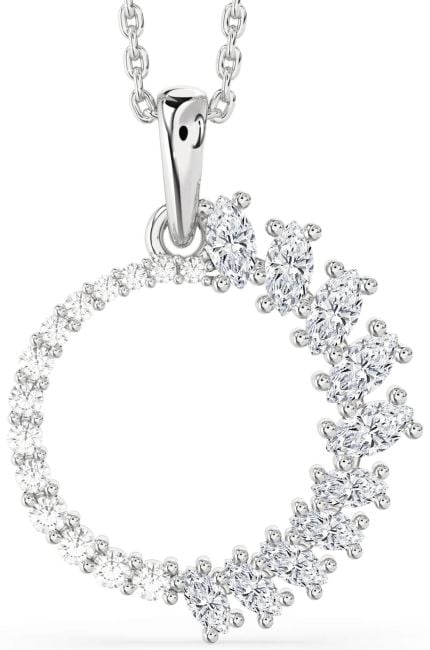 Diamond White Gold Circle Necklace