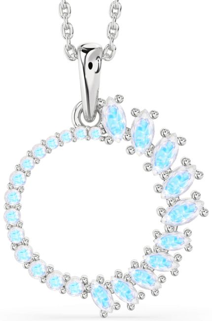 Moonstone Silver Circle Necklace