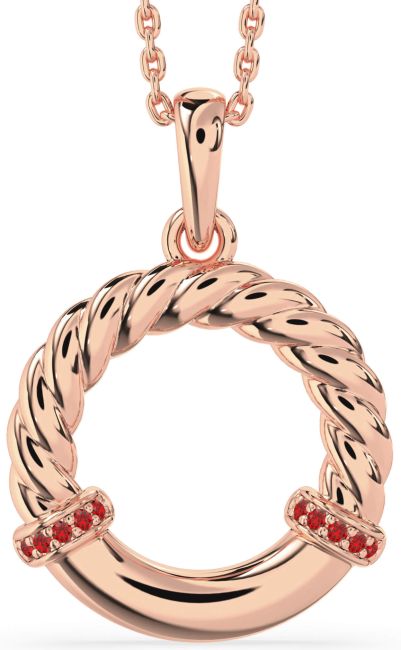 Ruby Rose Gold Circle Knot Necklace