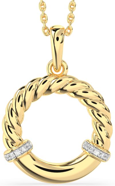 Diamond Gold Circle Knot Necklace