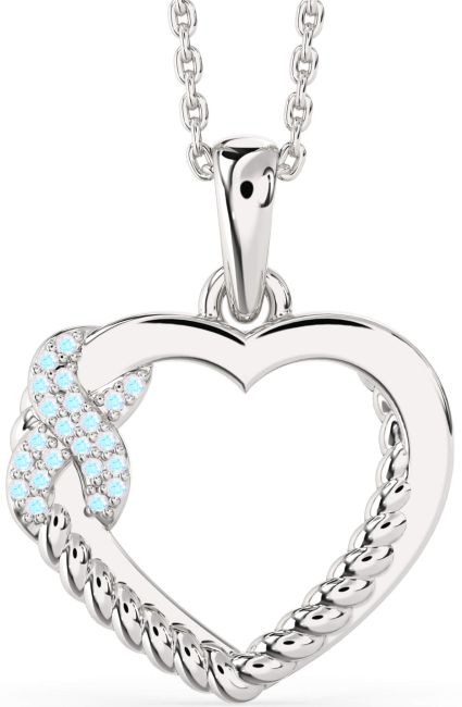 Moonstone Silver Heart Infinity Necklace