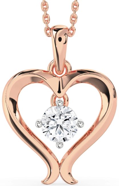 Diamond White Rose Gold Heart Necklace