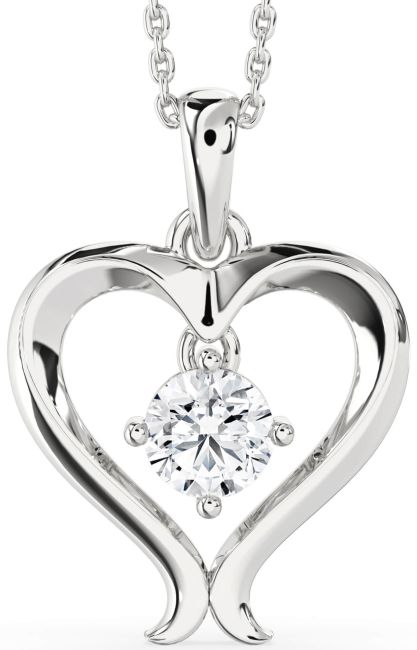 Diamond White Gold Heart Necklace
