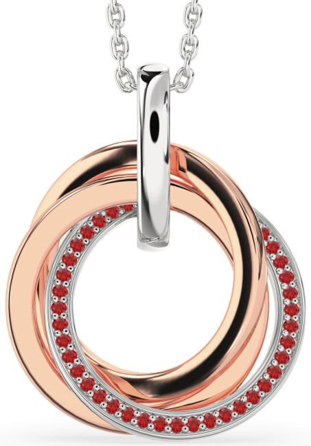 Ruby Rose Gold Silver Circle Necklace