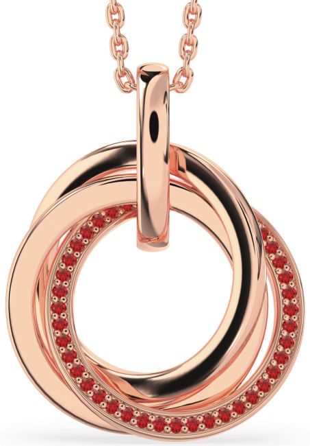 Ruby Rose Gold Circle Necklace