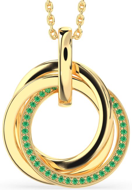 Emerald Gold Circle Necklace