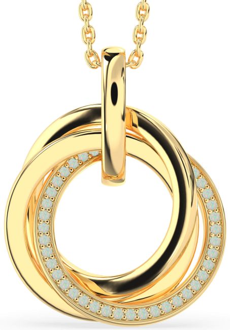 Opal Gold Circle Necklace