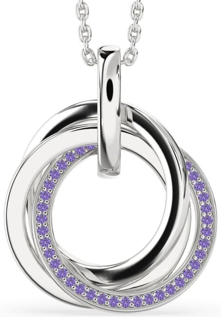 Alexandrite Silver Circle Necklace