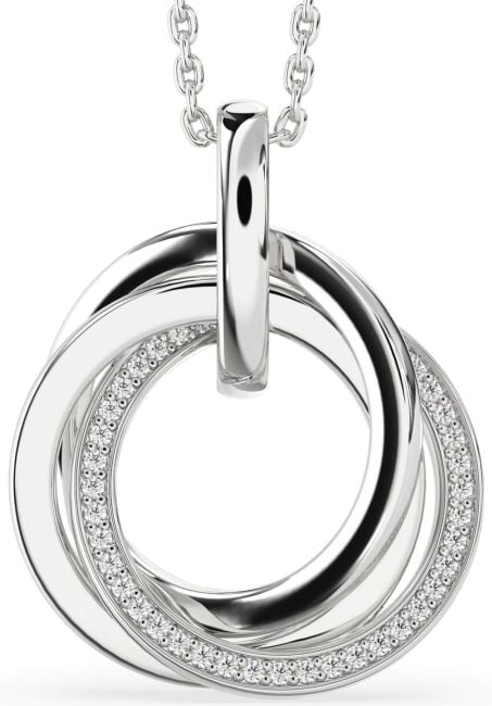 Diamond White Gold Circle Necklace