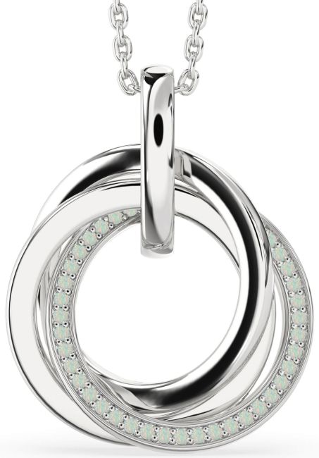 Opal Silver Circle Necklace