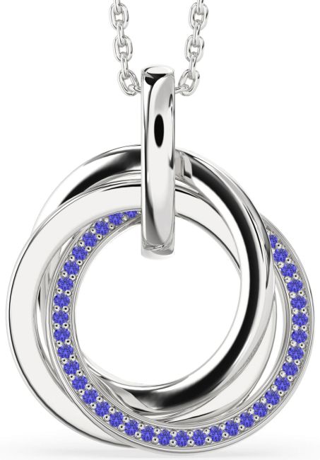 Tanzanite Silver Circle Necklace