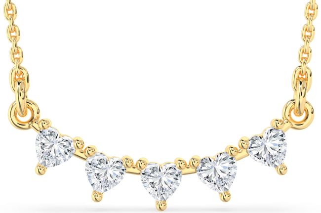 Large Diamond Gold Heart Necklace