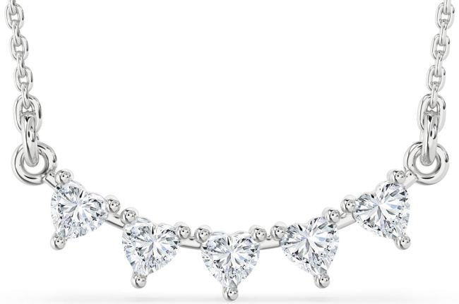 Large Diamond Silver Heart Necklace