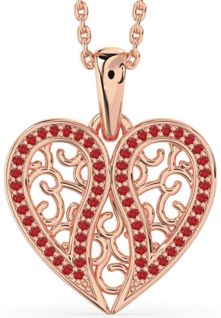 Ruby Rose Gold Broken Heart Necklace