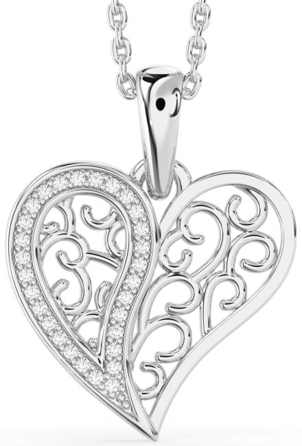 Diamond White Gold Heart Necklace