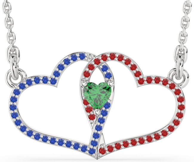 Large Platinum Heart Necklace