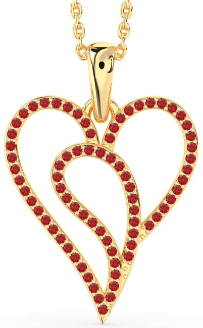 Ruby Gold Heart Necklace