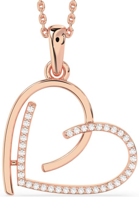 Diamond Rose Gold Heart Necklace