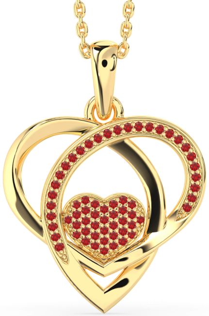 Ruby Gold Heart Necklace