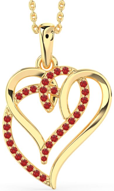 Ruby Gold Heart Necklace