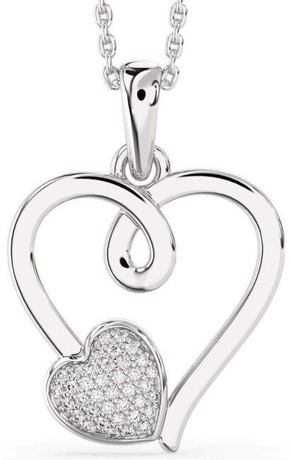 Diamond Platinum Heart Necklace