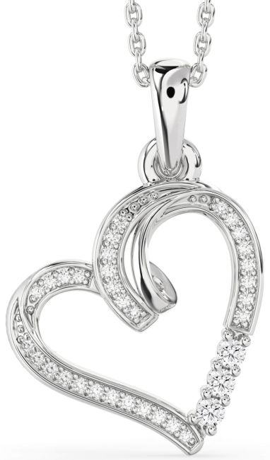 Diamond White Gold Heart Necklace