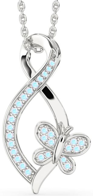 Moonstone Silver Infinity Butterfly Necklace