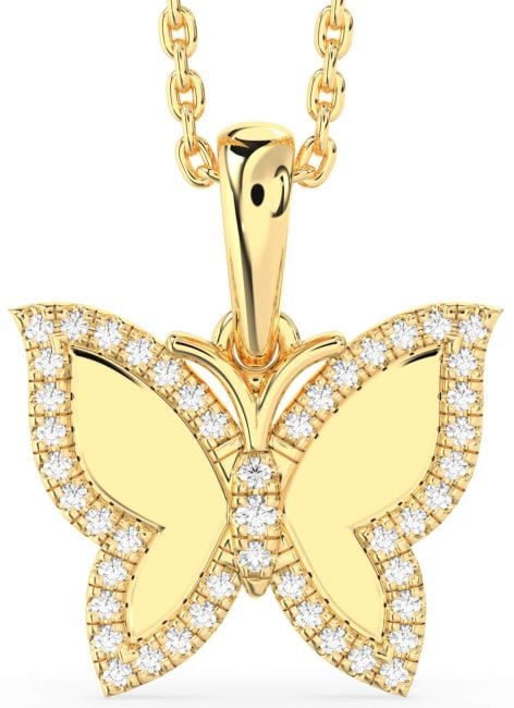 Diamond Gold Butterfly Necklace