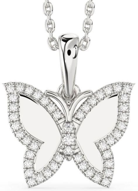 Diamond Platinum Butterfly Necklace