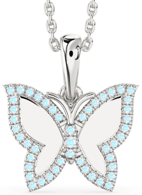 Moonstone Silver Butterfly Necklace