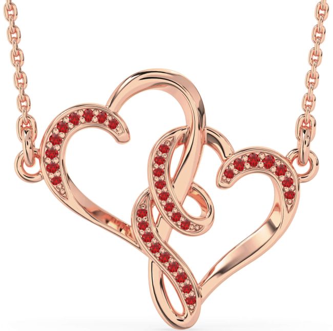 Ruby Rose Gold Heart Necklace