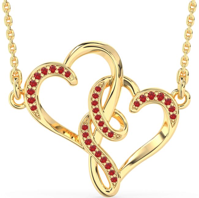 Ruby Gold Heart Necklace