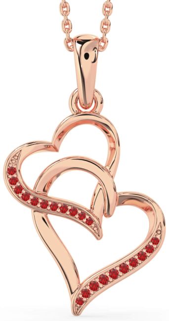 Ruby Rose Gold Heart Necklace