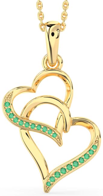 Emerald Gold Heart Necklace