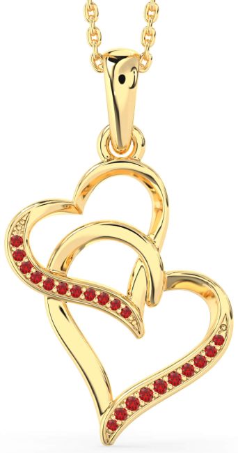Ruby Gold Heart Necklace