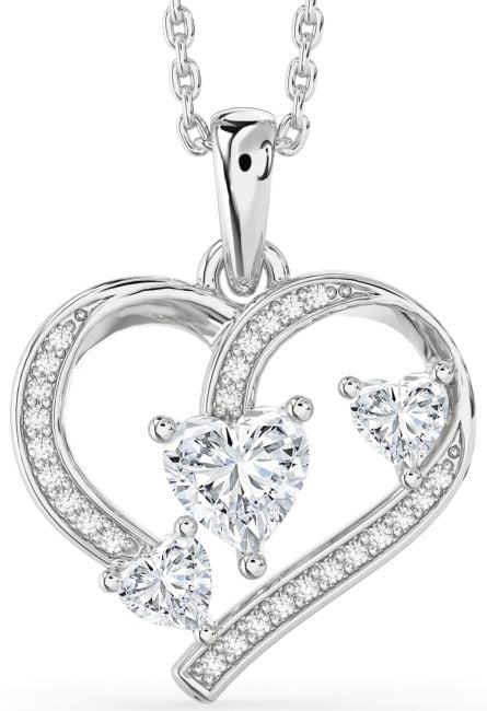 Diamond Platinum Heart Necklace