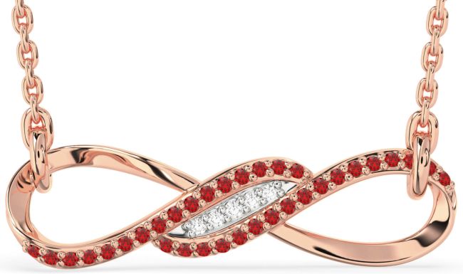 Ruby Rose Gold Silver Infinity Necklace