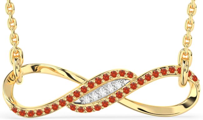 Fire Opal Gold Infinity Necklace