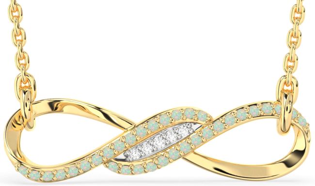 Opal Gold Infinity Necklace