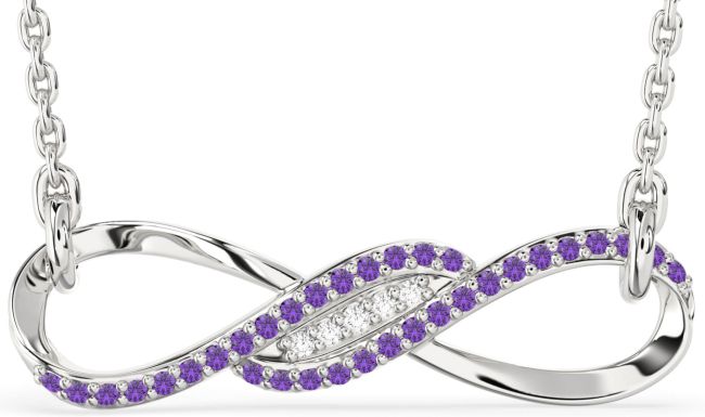 Amethyst Silver Infinity Necklace
