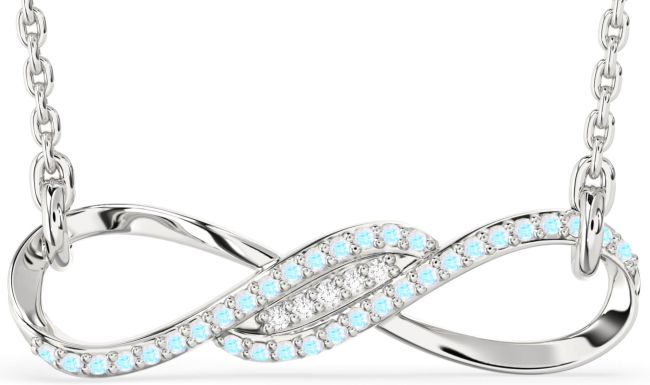 Moonstone Platinum Infinity Necklace