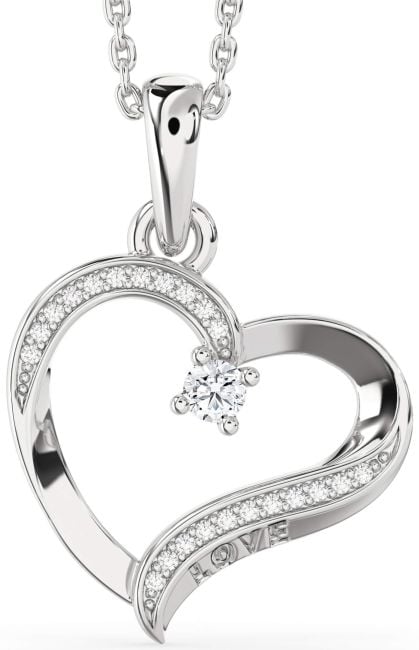Diamond Platinum Heart Necklace