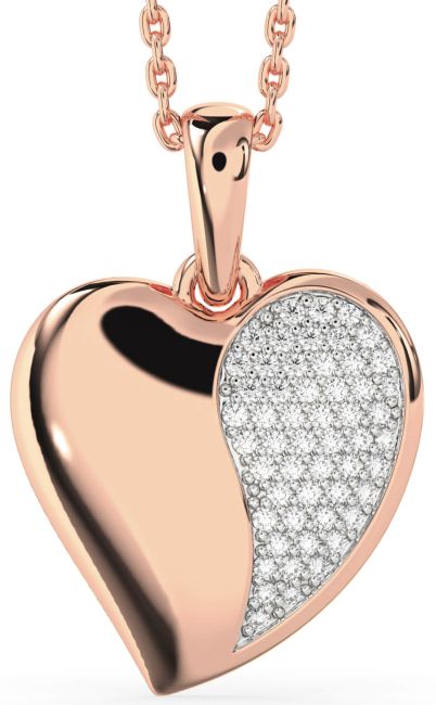 Diamond Rose Gold Heart Necklace