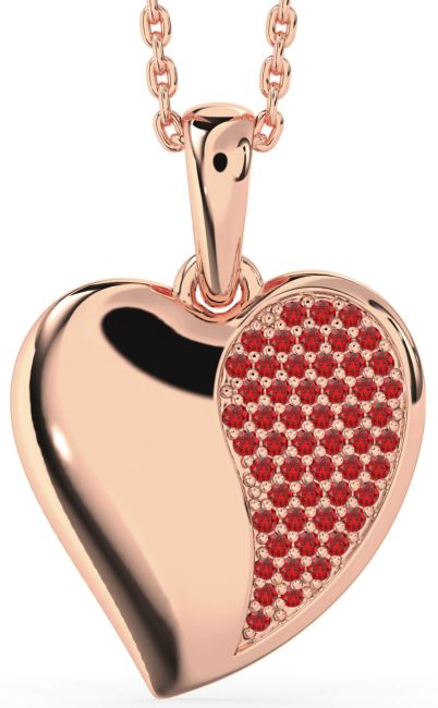 Ruby Rose Gold Heart Necklace