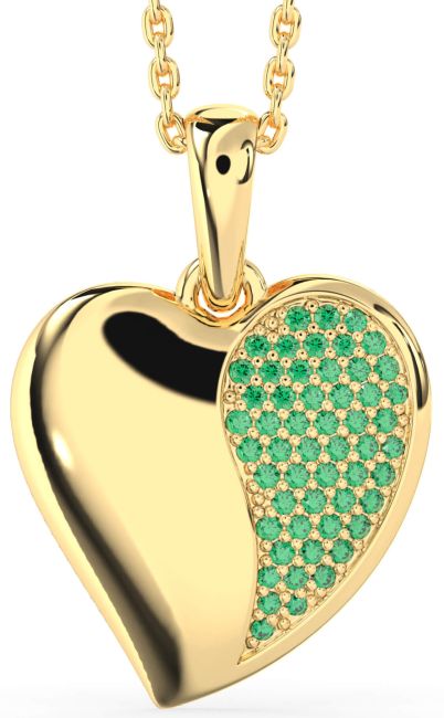 Emerald Gold Heart Necklace